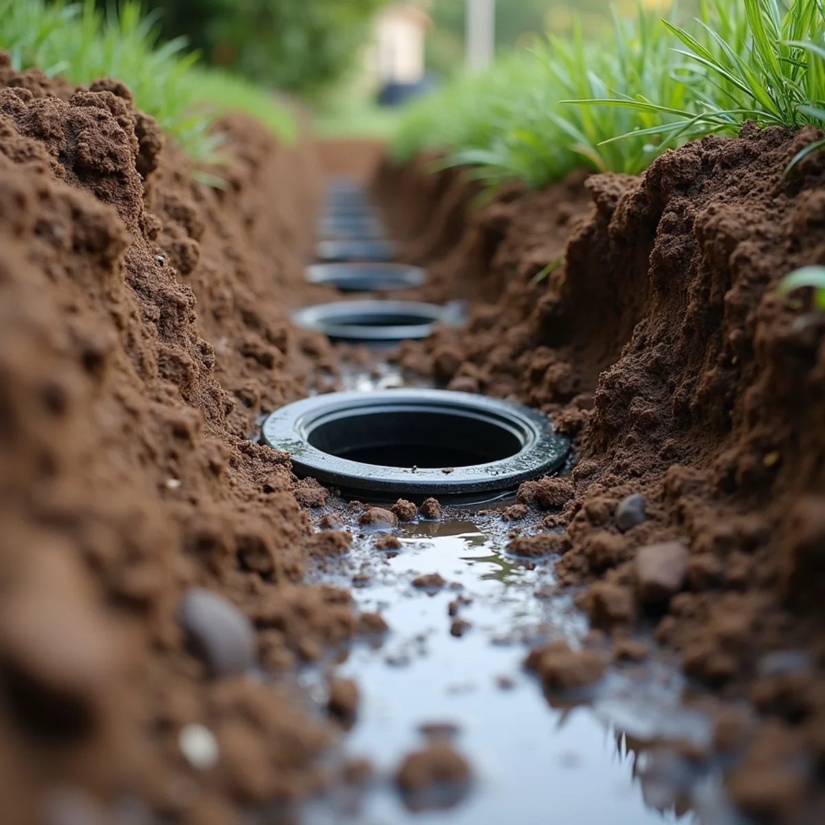 Foundation crawl space vent on the uphill side of a sloped residential lot