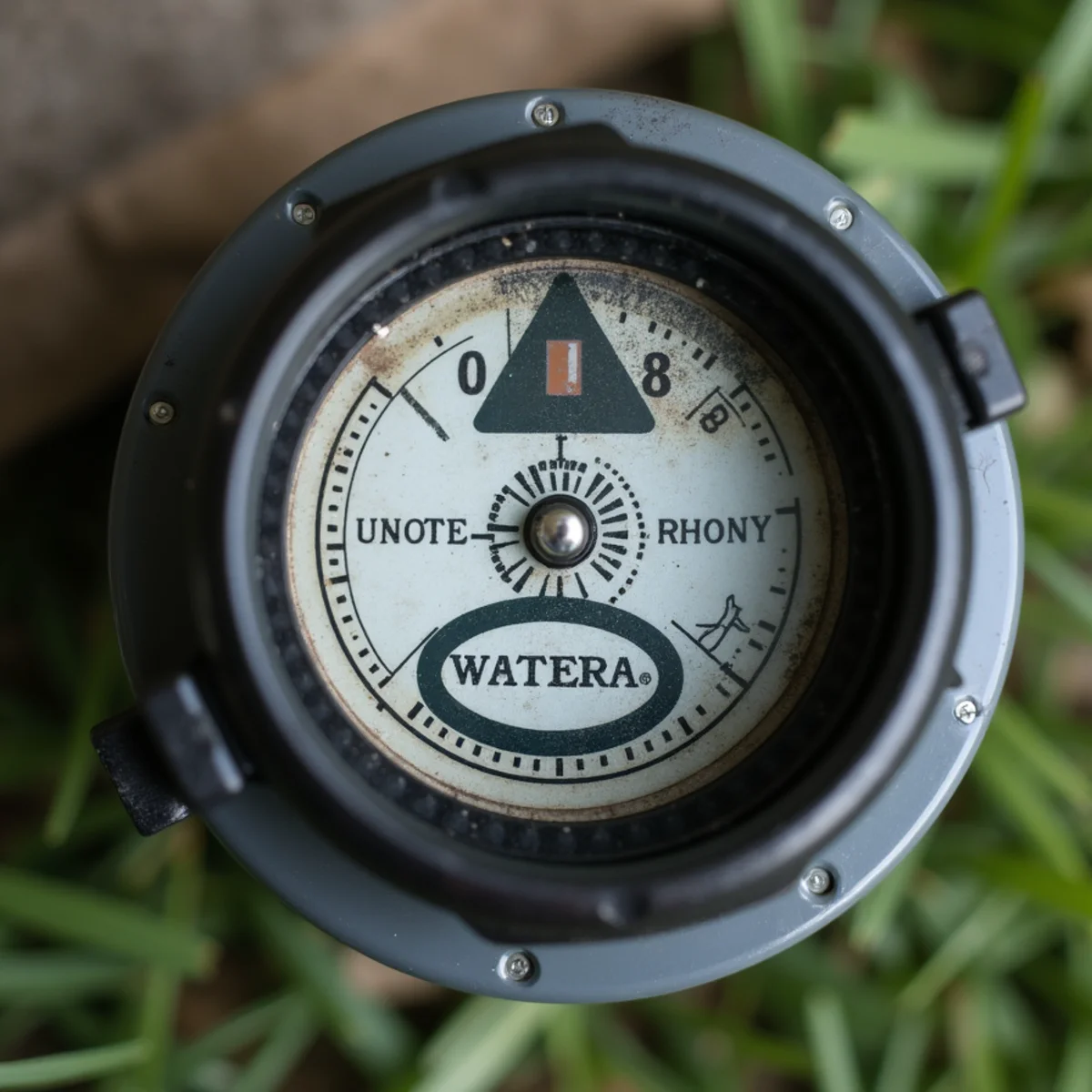 Close-up of a water meter leak indicator turning with all fixtures shut off