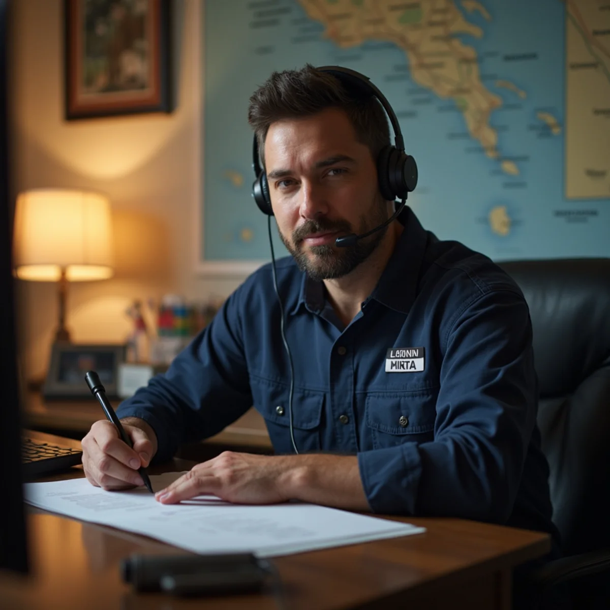 RC Water Pros dispatcher taking a 24/7 emergency water damage call in Rancho Cucamonga