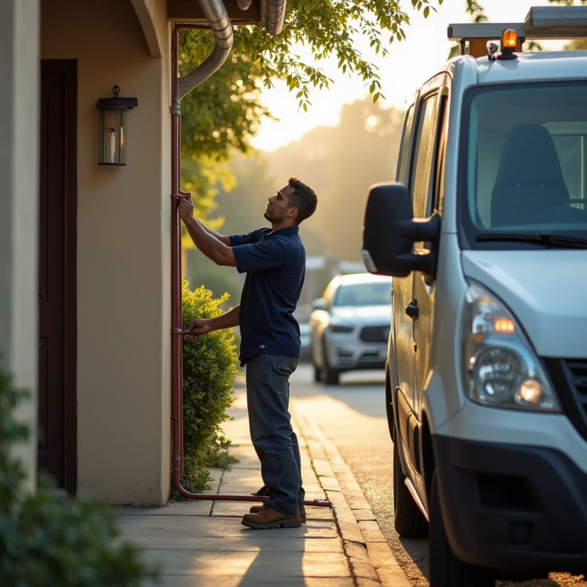 Water damage restoration technician at a 1980s home in the Vintage Park area of Rancho Cucamonga, CA