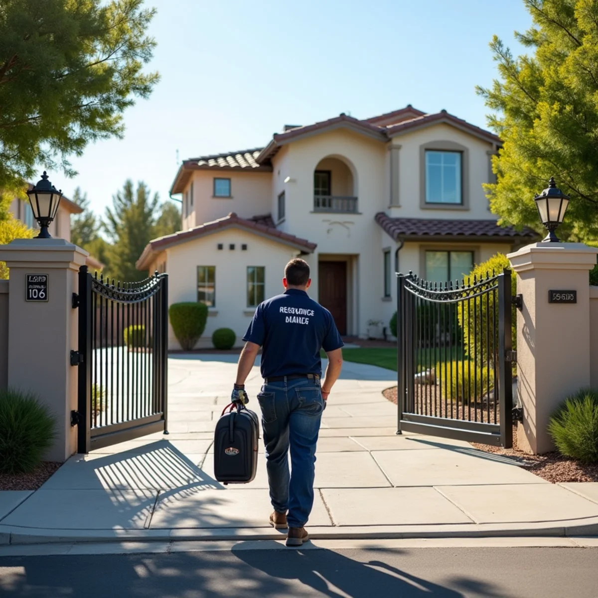 Restoration crew at a two-story gated community home in Shady Trails, Fontana, CA