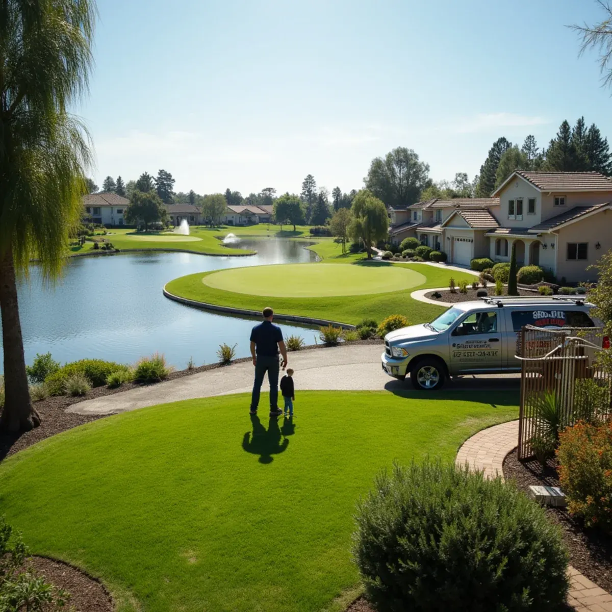 Restoration crew at a golf-course community home in Sierra Lakes, Fontana, CA