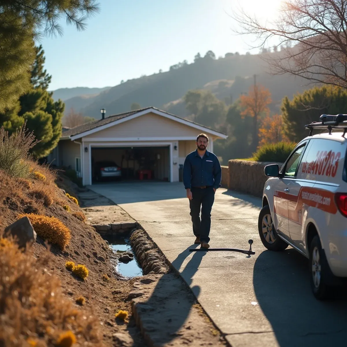 Restoration crew at a 1970s hillside view home in Grand Terrace, CA