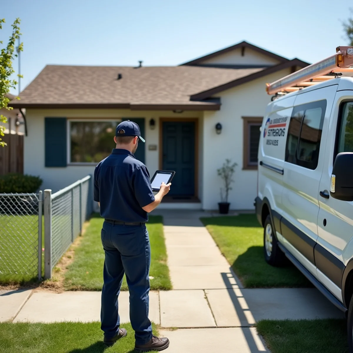 Water damage restoration technician documenting damage in a Rialto, CA rental property